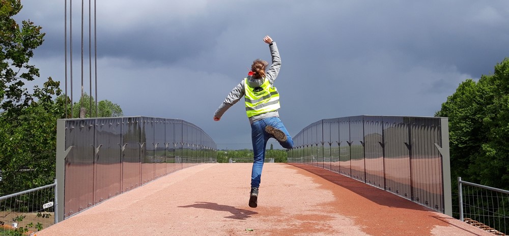 1033 Fietsostrade Antwerpen-Lier:  fietsbrug over spoorbundel te Mortsel