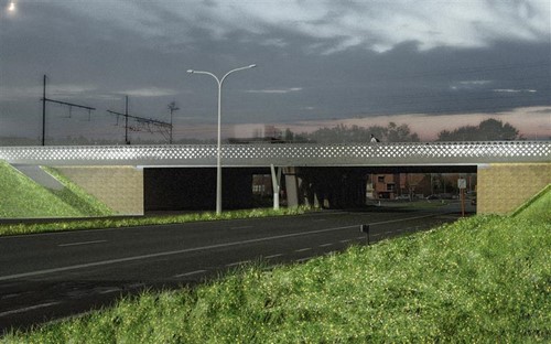 Fietsbrug F7 over Volhardingslaan N35 te Deinze